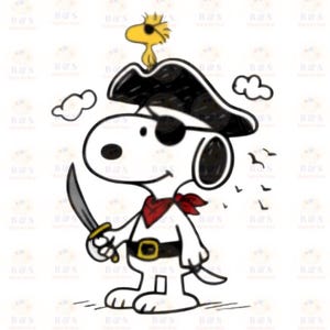 Pirata Snoopy Woodstock Design Svg Png Pdf Cmyk Jpg File 3375x3375