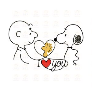 I Love You Peanuts png cute retro cartoon design transparent PDF Cmyk svg jpg 3375x3375 digital file