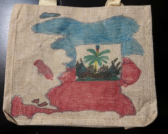 Ayisyen Drapo Burlap Bag