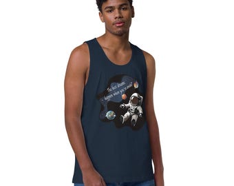 Astronaut Space Tank Top | Men’s Cosmic Workout Tank | Inspirational Galaxy Design