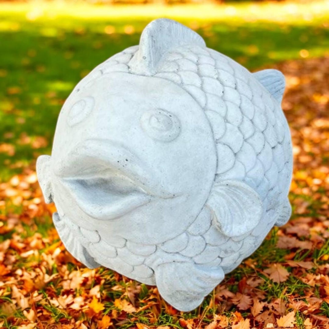 Outdoor Fish Concrete Gift Bubba Fish Statue Ocean Animal Figure Marine ...