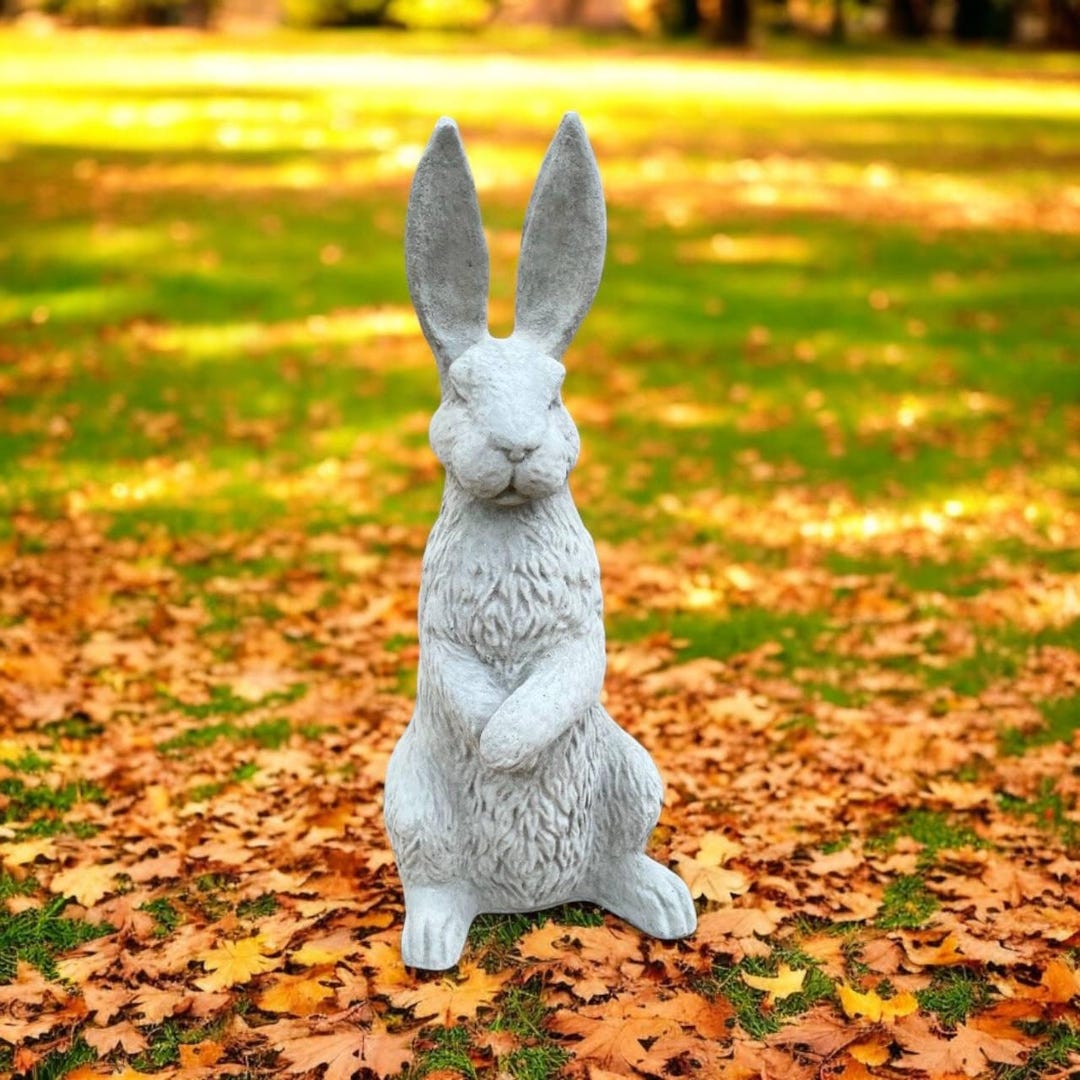 Standing Rabbit Statue Massive Porch Bunny Figurine Outdoor Easter ...