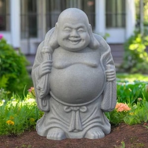 Buddha Figure Zen Garden Decor Home Meditating Buddha Statue Yard Sculpture Asian Style Ornament Stone Japanese Buddha Concrete or Resin Art