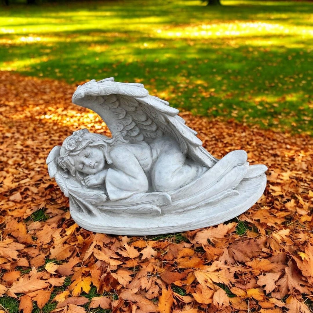 Angel Sculpture Religious Style Stone Decoration Concrete Cherub Statue ...