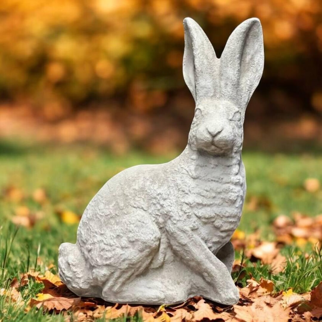 Concrete Rabbit Statuary Garden Bunny Statue Wild Forest Animal ...