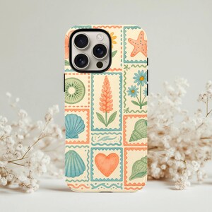 iPhone Tough Cases - summer case,Protective Phone Cover, Aesthetic iPhone 12, 13, iphone 14, iPhone 15, iPhone 16, iPhone Pro Max, seashells