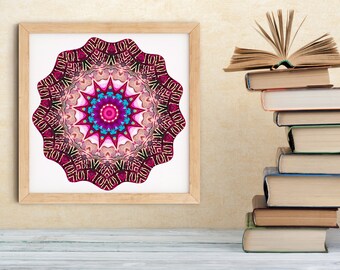Isabel 3.6 - Elizabeth Hoyt romance book inspired pink mandala art print - multiple sizes available