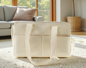 Bolsa de transporte acolchada suave para perros pequeños / Bolso de mano acolchado y acogedor para mascotas con correa para el hombro / Bolsa de viaje ligera para cachorros
