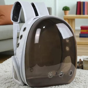 Clear Bubble Cat Carrier Backpack – Ventilated Space Capsule Pet Bag for Small Cats & Dogs | Travel Dome Backpack with Air Holes