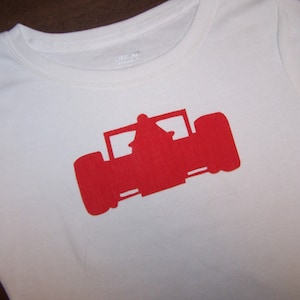 Race Car iron on Patch applique in Red Black Boys Racers