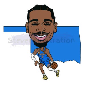 Shai Gilgeous-Alexander Oklahoma City Thunder PNG graphic
