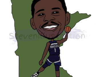 Gráfico PNG de Anthony Edwards Minnesota Timberwolves