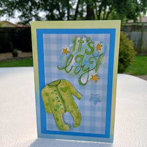 Carte de fête prénatale maison pour garçon