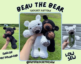 MOTIF Beau l'ours au crochet | Motif ours au crochet | Patron au crochet à couture basse | Patron au crochet Amigurumi | Joli motif au crochet
