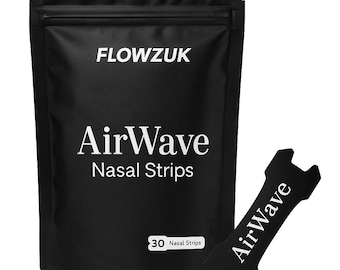 Airwave Nasal Strips (30 Pack) | Anti Snore Breathable Adhesive Strips | Comfort Fit | Flowzuk