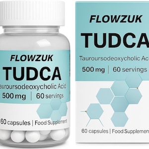 TUDCA 500mg | Food Supplement | 60 Vegan Capsules | Plant-Based | Flowzuk UK