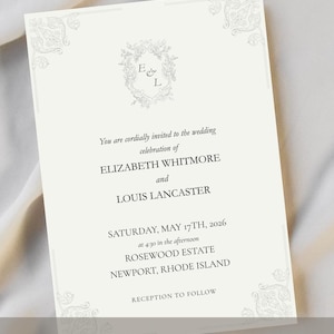Pacote de Modelos de Convites de Casamento Editáveis Canva | Reserve a Data Elegante, RSVP, Obrigado | Conjunto de Modelos para Imprimir em PDF