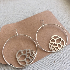 Beer hop hoop earrings