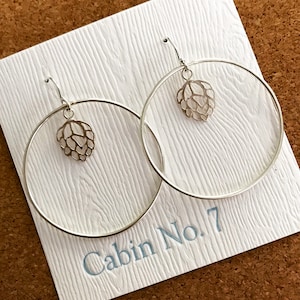 Beer Hops Hoop Earrings Beer Jewelry