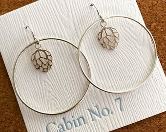 Beer Hops Hoop Earrings Beer Jewelry