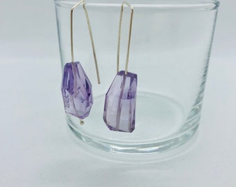 Amethyst crystal gemstone earrings