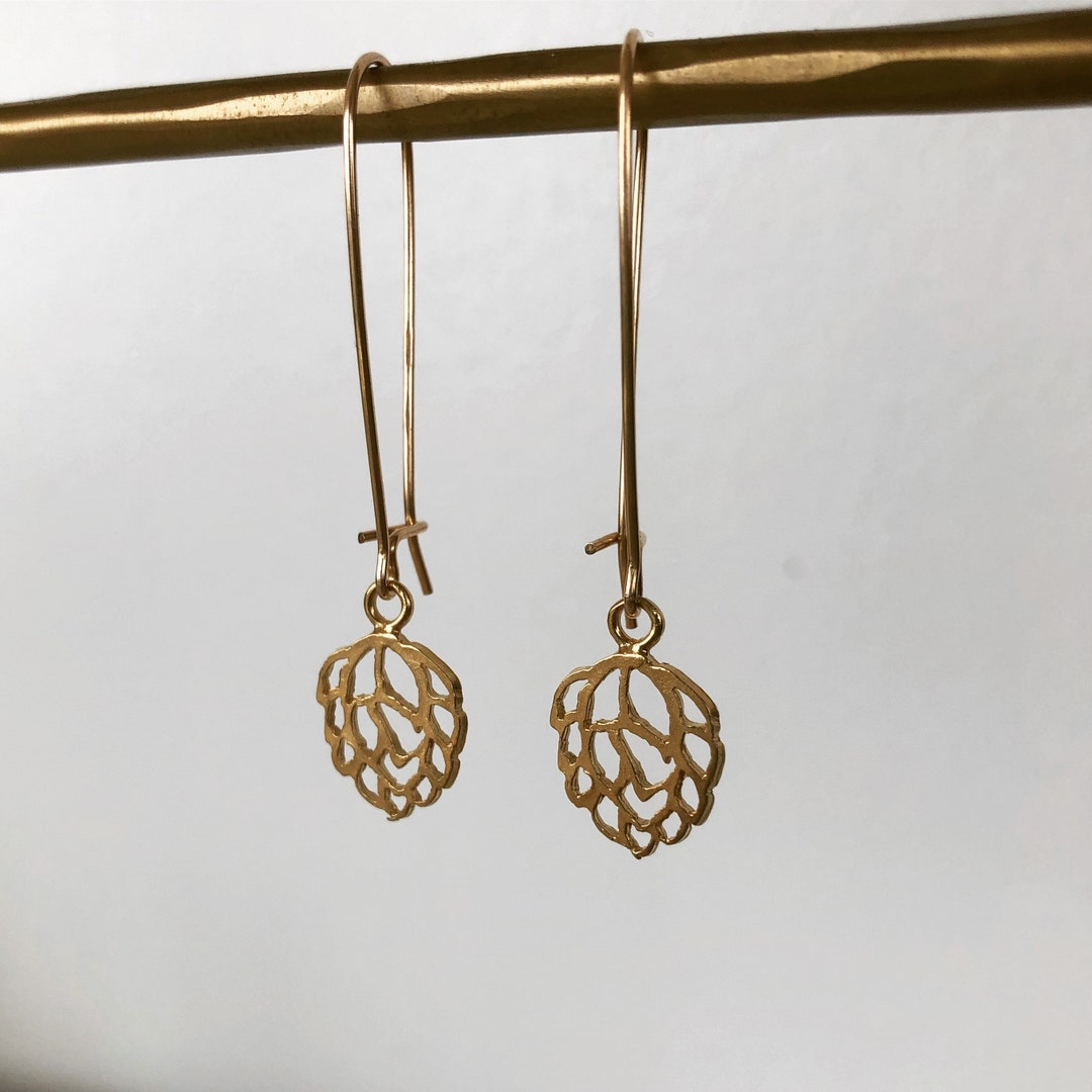 Beer Hop Earrings -gold - Etsy