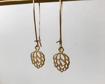 Beer Hop Earrings -gold