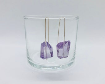 Amethyst gemstone drop earrings