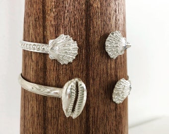 Sunrise shell and Cowrie Cuff Bracelet