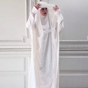 Jilbab blanc saoudien complet pour femmes abaya burqa Jilbab abaya femme hijab mode abaya dubaï abaya afghane burqa