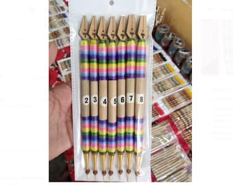 Wooden Nib Calligraphy Qalams - Urdu Arabic Khatati Pens (7PCS 2-8mm Set)