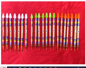 7PCS Wooden Nib Calligraphy Qalams: Urdu Arabic Khatati Pens (2-8mm Double Sided)