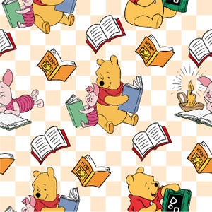Winnie The Pooh Fabric Pooh Bear＆Piglet Fabric Cartoon Cotton Fabric Anime Fabric By The Half Yard