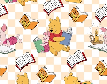 Winnie The Pooh Fabric Pooh Bear＆Piglet Fabric Cartoon Cotton Fabric Anime Fabric By The Half Yard