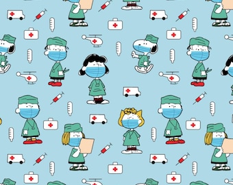 Doktor Snoopy Cartoon Baumwollstoff Halbe Meter