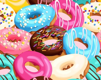 Donut Fabric,  100% Cotton Fabric ，By The Half Yard