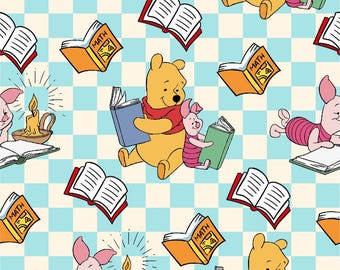 Winnie The Pooh Fabric Pooh Bear＆Piglet Back To School Fabric Cartoon Cotton Fabric Anime Fabric By The Half Yard