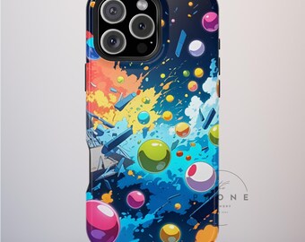 Anime Energy Blast Tough Phone Case, Power-Up, Compatible with iPhone, Galaxy, Pixel, Anime Battle Scene Style