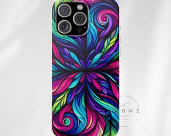 Kaleidoscope Stained Glass Biodegradable Phone Case, Gift for Her, Compatible with iPhone 16, 15, 14, 13, 12, 11