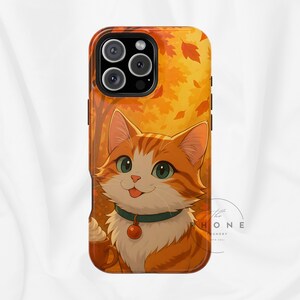 Funda magnética para teléfono con diseño de gato y calabaza, acogedora y otoñal, compatible con iPhone 17, 16, 15, 14 y 13