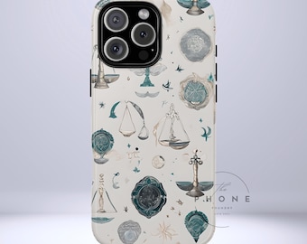 Libra Zodiac Tough Phone Case, Astrology Gift for Her, Celestial Star Sign Cover, Compatible with iPhone, Galaxy, Google