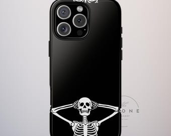 Skeleton Halloween Tough Phone Case Coquette, Gift for Her, Goth Spooky, Compatible with iPhone 17, 16, 15, 14, 13, Galaxy, Google