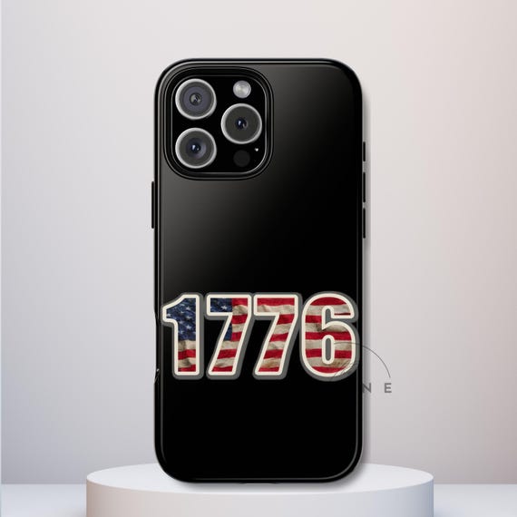 1776 USA Tough Phone Case, Patriotic USA Flag Lettering Cover, compatible  with iPhone 17, 16, 15, 14, 13, Galaxy, Google