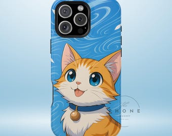 Air Cat Magnetic Phone Case, Anime Elemental Familiar Gift, Fantasy Wind Spirit, Compatible with iPhone 17, 16, 15, 14, 13