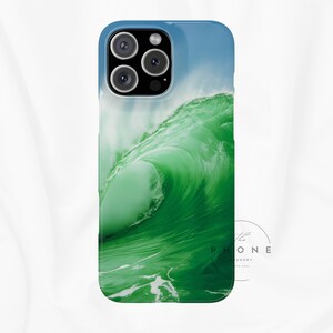 Irish Emerald Wave Slim Phone Case, Wild Atlantic Way Ocean Coastal Art Design Compatible with iPhone 17 16 15 14 13 12 11
