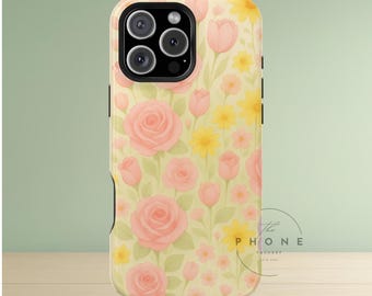 Whimsical Wildflower Magnetic Phone Case, Pastel Wildflower Print, Soft Floral, Compatible with iPhone 17, 16, 15, 14, 13