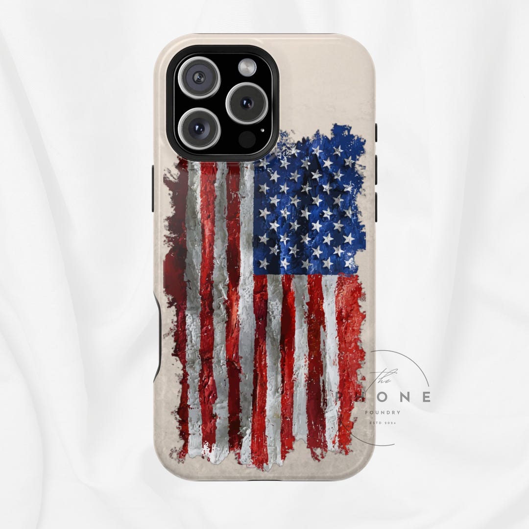 USA Distressed Flag Magnetic Phone Case Patriotic Vintage Americana ...