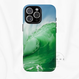 Iers smaragdgroen golf magnetisch telefoonhoesje, Wild Atlantic Way oceaan kust kunst design, compatibel met iPhone 17 16 15 14 13