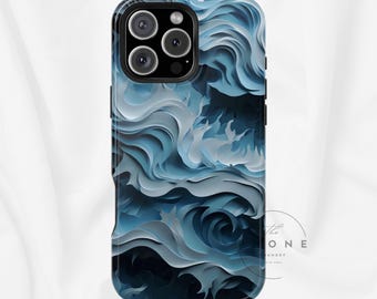 Funda magnética para teléfono con diseño de olas del océano, ideal para amantes del mar. Accesorios para teléfono compatibles con iPhone 17, 16, 15, 14 y 13.
