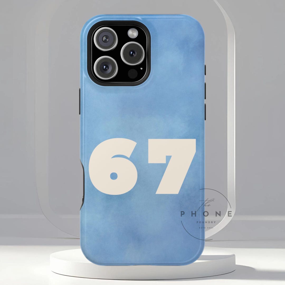 小物 meme 6-7 Meme Magnetic Phone Case, Blue Viral Trend Number Design